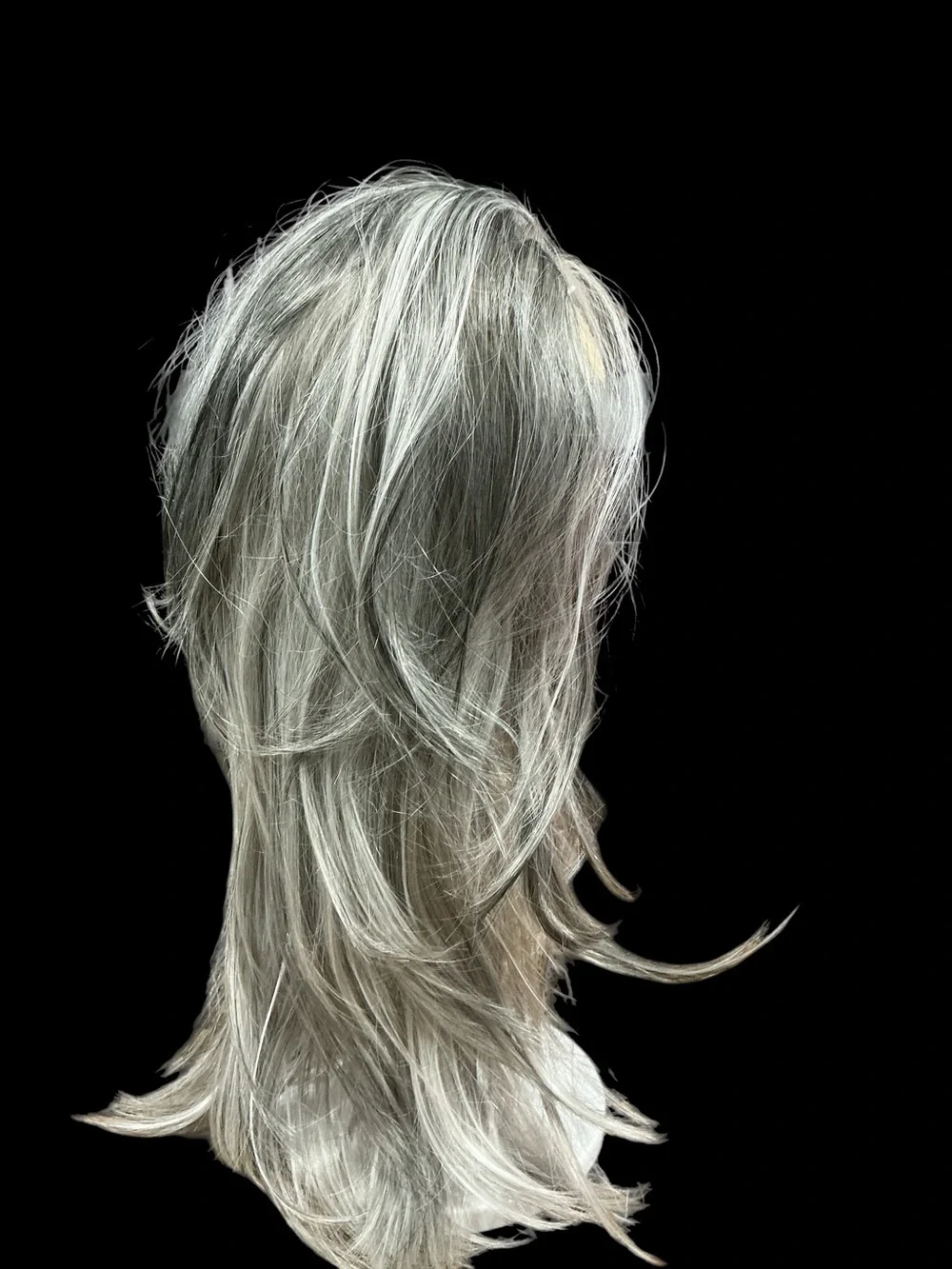 CSC Tiegs. Gray Long Layered Women's Wig - Natural Silver Tone